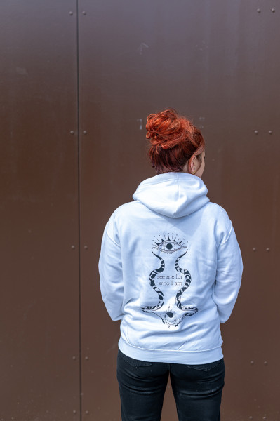 Janina Lorey Damen Hoodie White